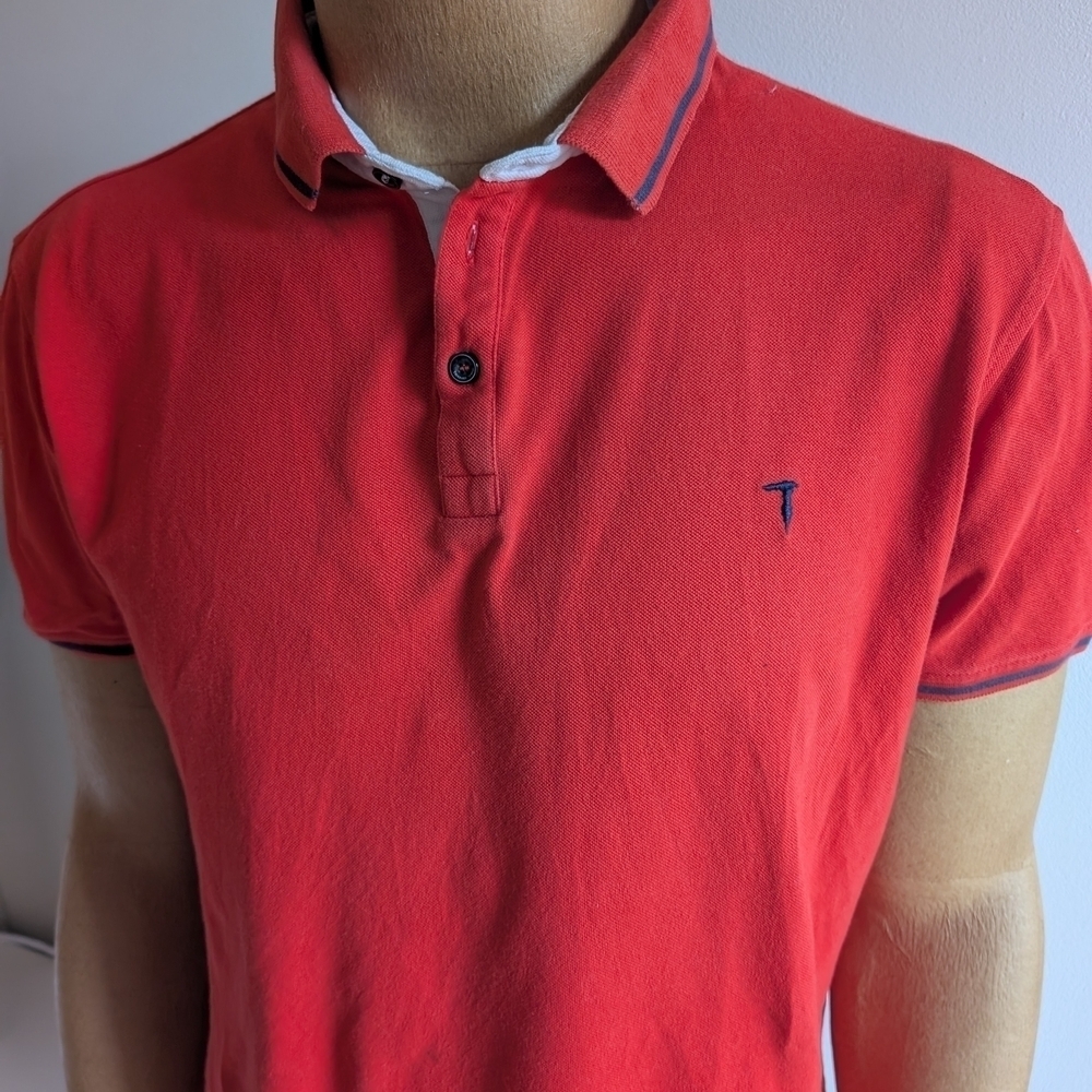 🇮🇹Trussardi Red Polo Shirt with Classic Design